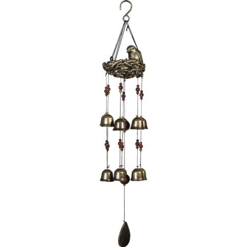 Birds Nest Wind Chime Bell Window Hanging Garden Ornament Home Decor