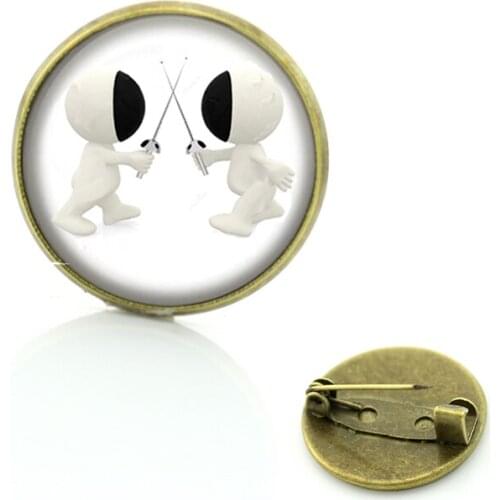 Sales vintage fashion Fencing brooches pins men women casual sports badge brooch novelty Swordsman jewelry gifts SP64