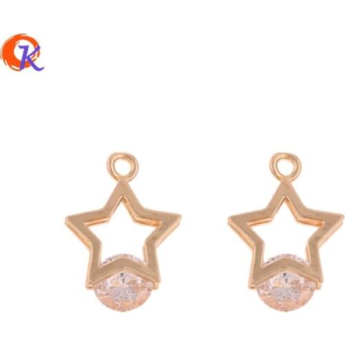 Cordial Design 50Pcs 11*16MM Jewelry Accessories/CZ Earrings Connectors/Star Shape/Charms/DIY Making/Hand Made/Earring Findings