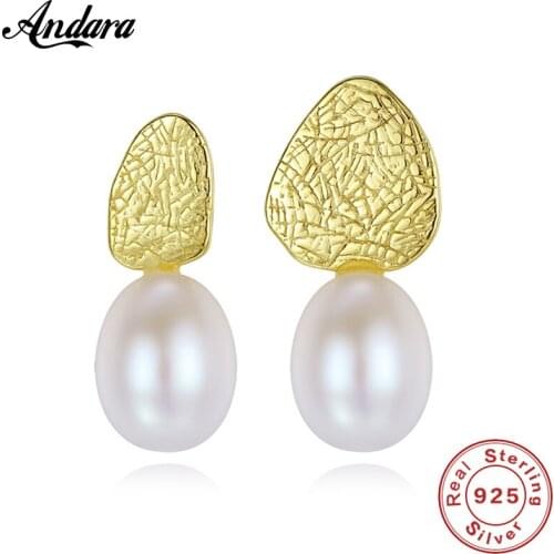 Luxury Women Pearl Earrings S925 Sterling Silver Natural Freshwater Pearls Stud Earrings Personality Fashion Gifts