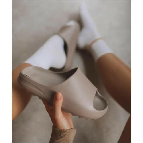 Women Summer Slides Breathable Cool Beach Slippers Fish Mouth Flip Flops Sandals Lightweight Bone White Made in Turkey