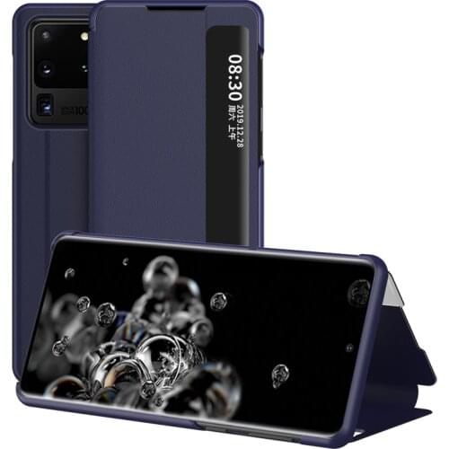 Smart View Flip Phone Case for Samsung Galaxy S10 Plus S 10 360 Open Window Back Cover Soft Leather Case For Samsung Note 10 Pro