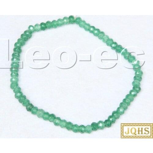 Stretch 7.5" 2X4mm Faceted Rondelle Emerald green Gems Beads Bracelet v1775