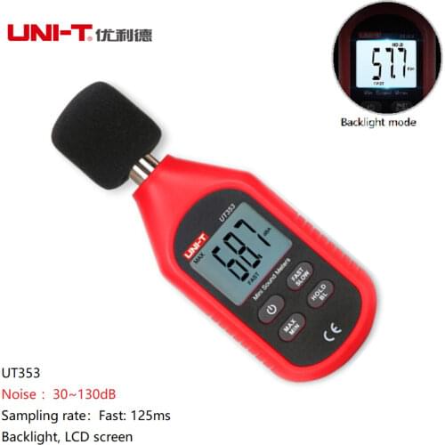 UNI-T UT353 Noise Measuring Instrument db Meter 30~130dB Mini Audio Sound Level Meter Decibel Monitor
