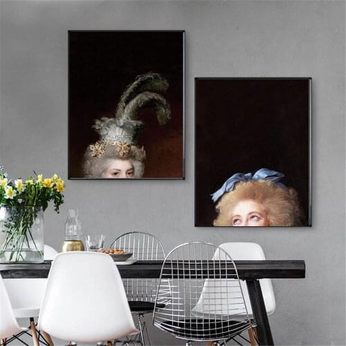 Vintage Antique Painting Woman Portrait Canvas Art Print Portrait Canvas Painting Wall Picture for Living Room Home Room Decor