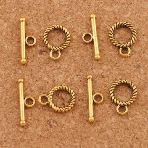 Twist Ring Alloy Toggle Clasp Jewelry Findings Fit Bracelets L829 40sets 10x12.8mm Clasps & Hooks Zinc Alloy Metal Flower