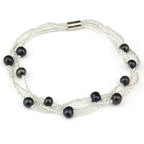 Simple Fashion Natural Freshwater Pearl Bracelet High Quality Pearl Bangles Handmade DIY Bracelets for Women Girls Fine Jewelry