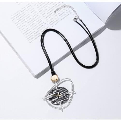 Boho Geometry Unique Design Charm Necklace for Women Long Chain Pendant Necklace Jewelry collier femme