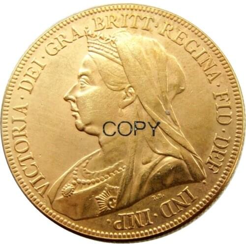Victoria Five Pounds 1893 Gold Plated copy coin