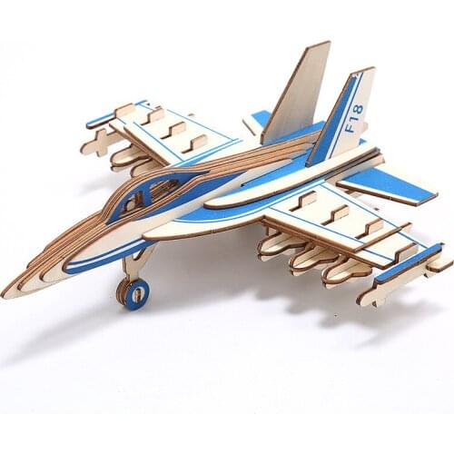1Pcs Kids Wooden Puzzle Jigsaw Toys for Children Brain Training Intelligent Educational Toys DIY Helicopter Puzzles Game