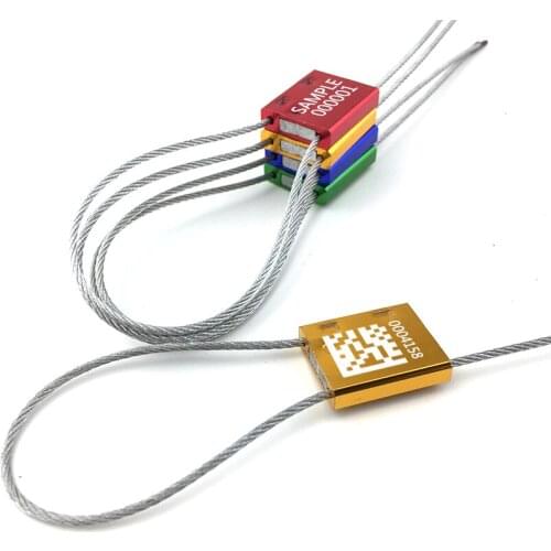 100pcs Security Cable Seals Disposable kirsite steel wire lead sealing QR bar code number Metal strapping tape 300mm