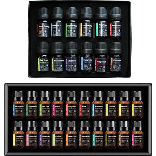 12/20Pcs Essential Oil Set 5ml Lavender Essential Oil Diffuser Essential Oils Rose Eucalyptus Vanilla Mint Tea Tree Aroma Oil