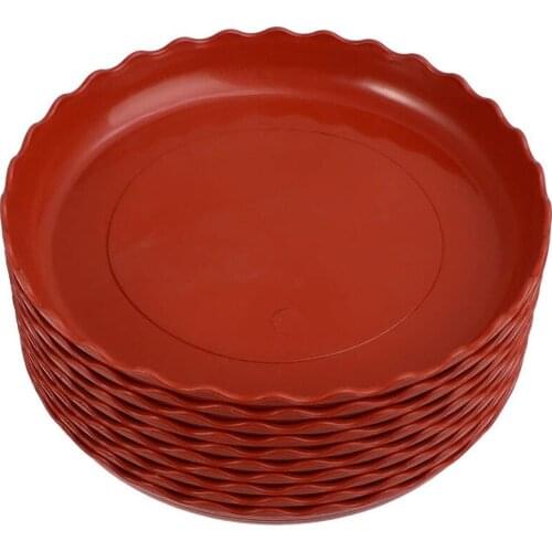 20 Pieces Of Wave-Shaped Plant Tray, Flower Pot Drip Tray, Suitable For Indoor And Outdoor Plants, (White, Red)
