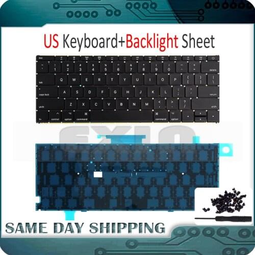 2016 2017 Year New A1534 us keyboard w/ Backlight Backlit +Screws for Macbook 12" A1534 Keyboard us English usa version