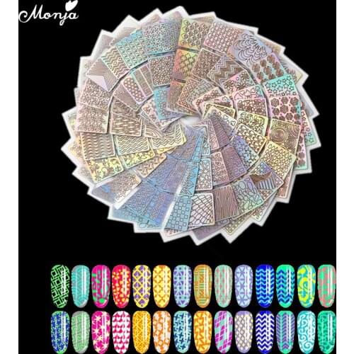 24 Sheets/set DIY Nail Art Hollow 3D Laser Sticker Stencil Gel Polish Nail Vinyl Tip Transfer Guide Template Nail Decals