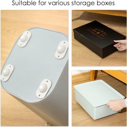 4Pcs Adhesive Casters Pulley Rollers for Cabinet Drawer Storage Box Trash Can Small Furniture Hardware Wheel Box Skateboard