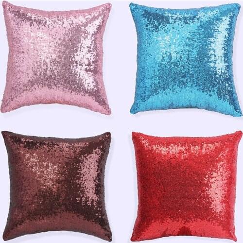 Glitter Sequins Cushion Cover Sofa PillowCase Home Decor Fashion Europe Home Textile Throw Pillow Car Seat Waist Pillows 40x40