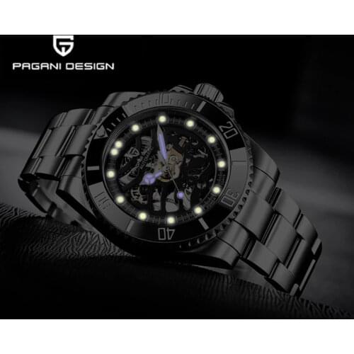2021 New Skeleton Mechanical Watch For Men PAGANI DESIGN Brand Luxury Wrist Watch Mens Business Automatic Watch Men Reloj Hombre