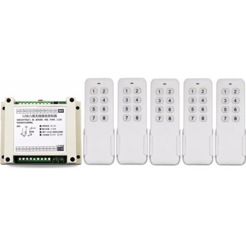 DC 12V 8 CH 8CH Radio Controller RF Wireless Remote Control Switch System,315/433.92 Mhz (KE500-8G) 5*Transmitter and Receiver