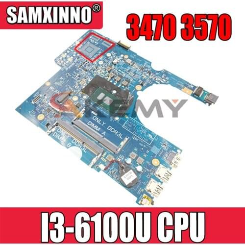 For DELL 3470 3570 Laptop motherboard CN-0P5M6K 0P5M6K P5M6K 14291-1 With SR2EU I3-6100U 100% full Tested