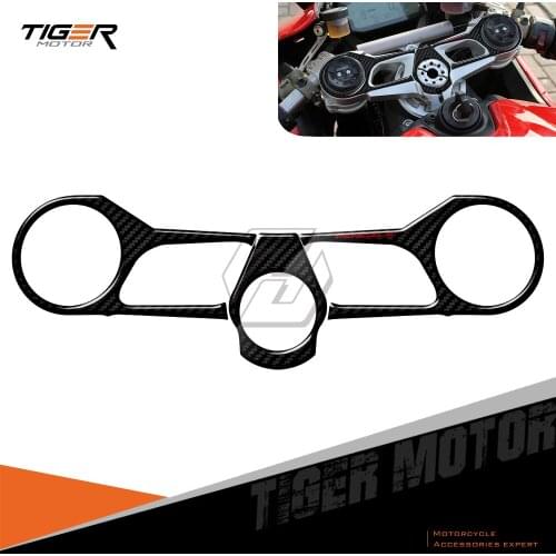 For Ducati 1199 Panigale S 2012-2014 1299 2015-2018 3D Carbon Fiber Triple Tree Yoke Cover Protector Tank Pad