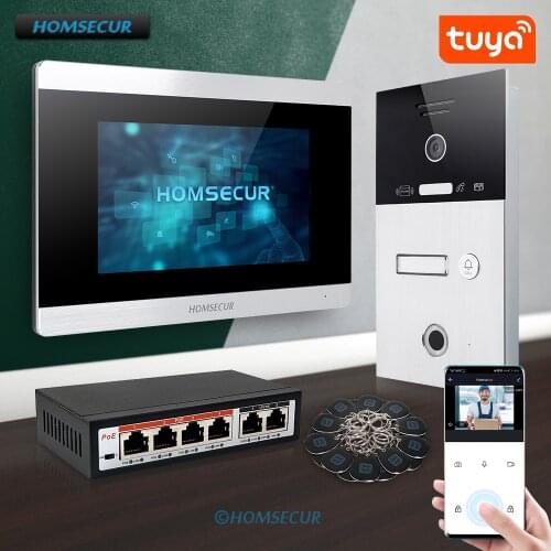 HOMSECUR 7" Wired WLAN IP Video 1 Familes&Audio Home Intercom+Fingerprint Access BC131IP-1S+BM715IP-S