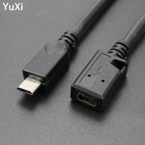 YuXi 5Pin Micro to 5Pin mini Converter Data Cable Micro USB Male To Mini USB Female Adapter Converter Data Cable Line