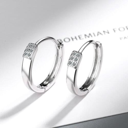 KOFSAC Charm Female 925 Sterling Silver Earrings New Fashion Zircon Hoop Earrings For Women Jewelry Engagement Accessories Gifts