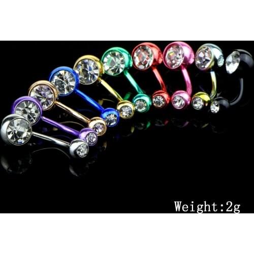 1pcs Hot Crystal Gem Dangle Ball Button Surgical Steel Barbell Belly Navel Ring Bar Body Piercing Jewelry Belly Button Rings