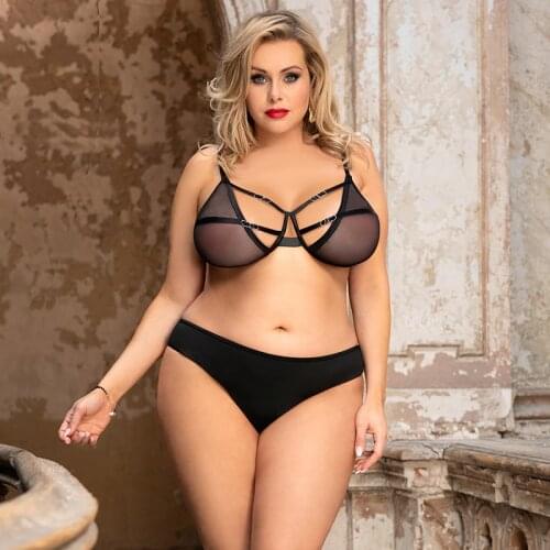 Transparent Bra Sets Bra and Panty Set Underwear Women Sexy Set Plus Size Push Up Underwired Womens Perspective Sets RW80940
