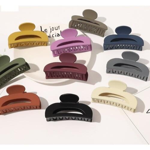 Frosted Clip Hairpin Simple Bangs Clip Girl Back Head Hairpin Hair Accessories 5x10cm Frosted Oversized Semicircular Hairpin