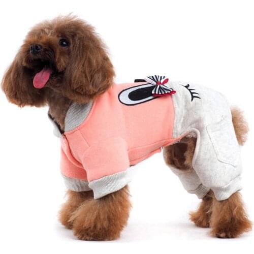 Cute Dog Clothes Winter Warm Pet Clothing Dog Jumpsuit Overalls Hoodies Coat Jacket Poodle Bichon Pomeranian Schnauzer Pet Suit