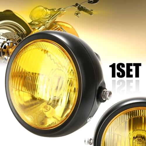 Motorcycle Accessories & Parts 6.5" Universal Motorcycle Headlight Grill Side Mount Cover W/ Bracket Cafe Racer