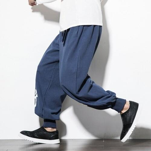 New Mens Jogger Wied Leg Pants Big Size Casual Trousers 2021 Streetwear Sweatpants Fashion Loose Harem Pants Male Dropshipping
