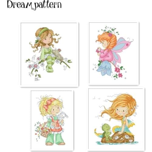 Guessing cross stitch kit flowers 18ct 14ct 11ct cotton silk thread white fabric embroidery DIY handmade needlework