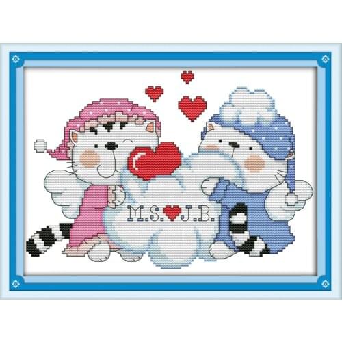 Happy winter cross stitch kit 14ct 11ct count print canvas stitches embroidery DIY handmade needlework plus