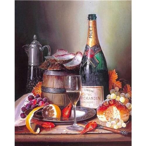 Full Square/Round Diamond Painting Win Glass Scenery Diamond Embroidery Grape Wine Cross Stitch Home Decor Gift