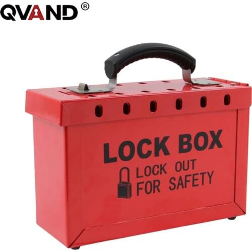 QVAND Red Group Loto 13 Locks Safety Steel Lockout Tagout Box for master Padlock
