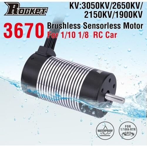 Rocket 3670 Waterproof Brushless Sensorless Motor 3050KV 2650KV 2150KV 1900KV for 1/8 1/10 Tamiya GTR Traxxas RC Drift Car