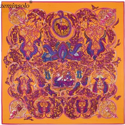 New Style Satin Scarves For Women Printed Bandana Wrap Large Square Silk Scarf Women Scarves Shawls Soft Scarf Stoles 130*130cm