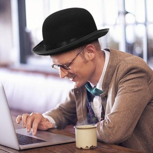 10CM Height Punk Black Hatter Top Hat Halloween Props Felt Hats For Women/ Presidential hat Magician Magic Trick Cap for Men