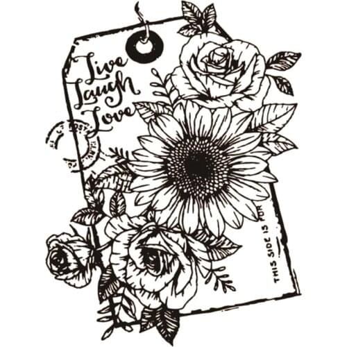 LOVE Flowes Tag Silicone Clear Seal Stamp DIY Scrapbooking Embossing Photo Album Decorative