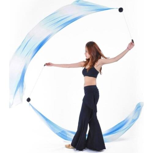 Belly Dance Helpers Thrown Poi Balls Adjustable Chain with Silk Veil for Music Festivals Costumes Clubs