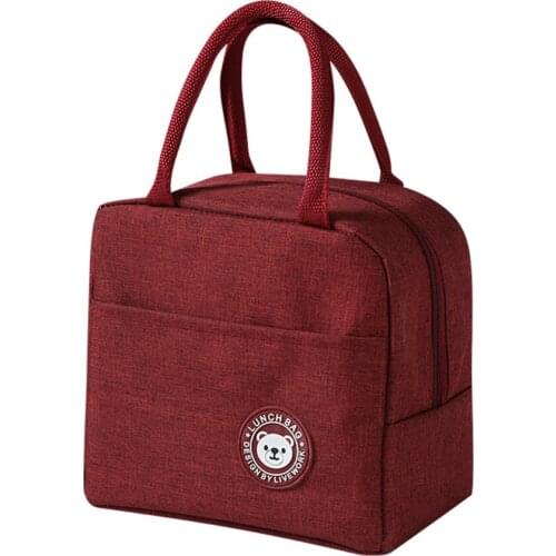 Thermal Insulation Oragnizer Insulated Lunch Bag Bear Pattern For Student Or Office Worker 1pcs Original Meal Package Rice Box