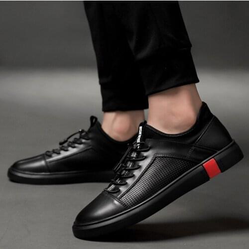 Men genuine leather oxfords shoes luxury brand italian style male footwear shoes for men Breathable Flat Lace-Up Shoes big size