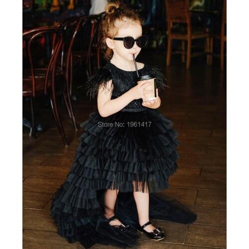 New Coming Tiered Tulle Princess Dress Sleeveless Custom Made Kids Prom Dress Ruffles Pageant Gowns AG0332