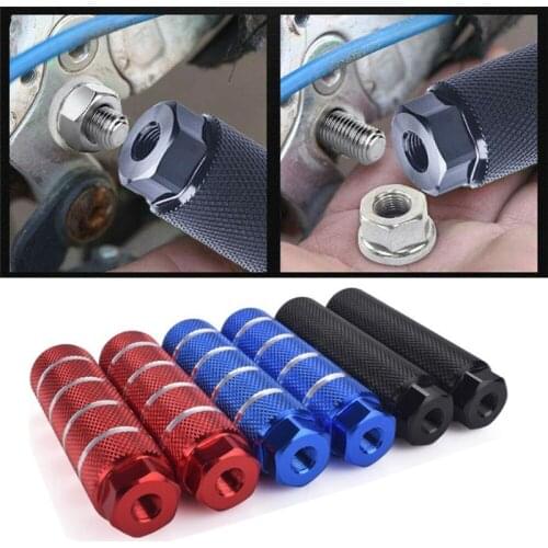1Pair Universal Bicycle Hexagonal Foot Peg Axle Pedals Parts BMX MTB Bicycle Pedal Foot Pegs Aluminum Alloy Rear Pegs Hot