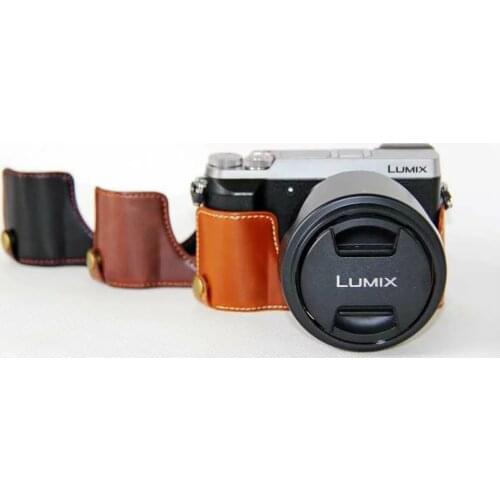 Pu Leather Case Bottom Opening Version Protective Half Body Cover Base For Panasonic Lumix DMC-GX80 DMC-GX85 GX80 GX85 Camera