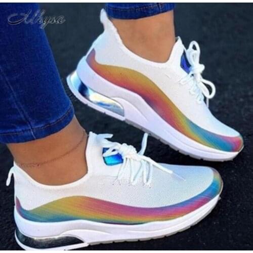 Women Casual Sneakers Fashion Rhinestone Ladies Vulcanized Shoes 2021 New Flat Shoes Lace Up Running Walking Shoes for Women