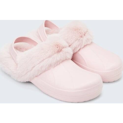 Womens Pink Removable Furry Slippers Welcome Design Quality Product Interests Attractive Useful Stylish 2021 Trend Style Fashion New Model Slippers Stylish And Sweet Home Slippers For Women